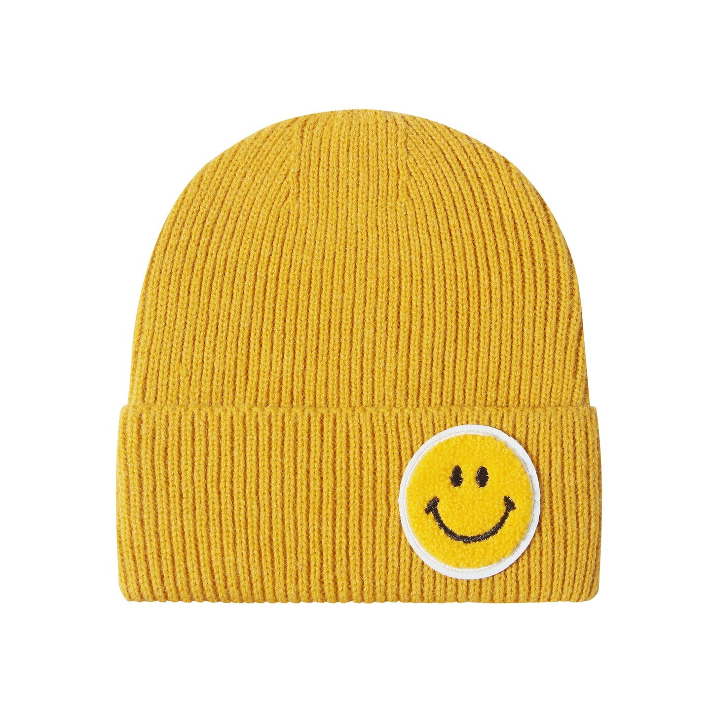 Casual Pastel Tones Yellow Smile Happy Face Beanie