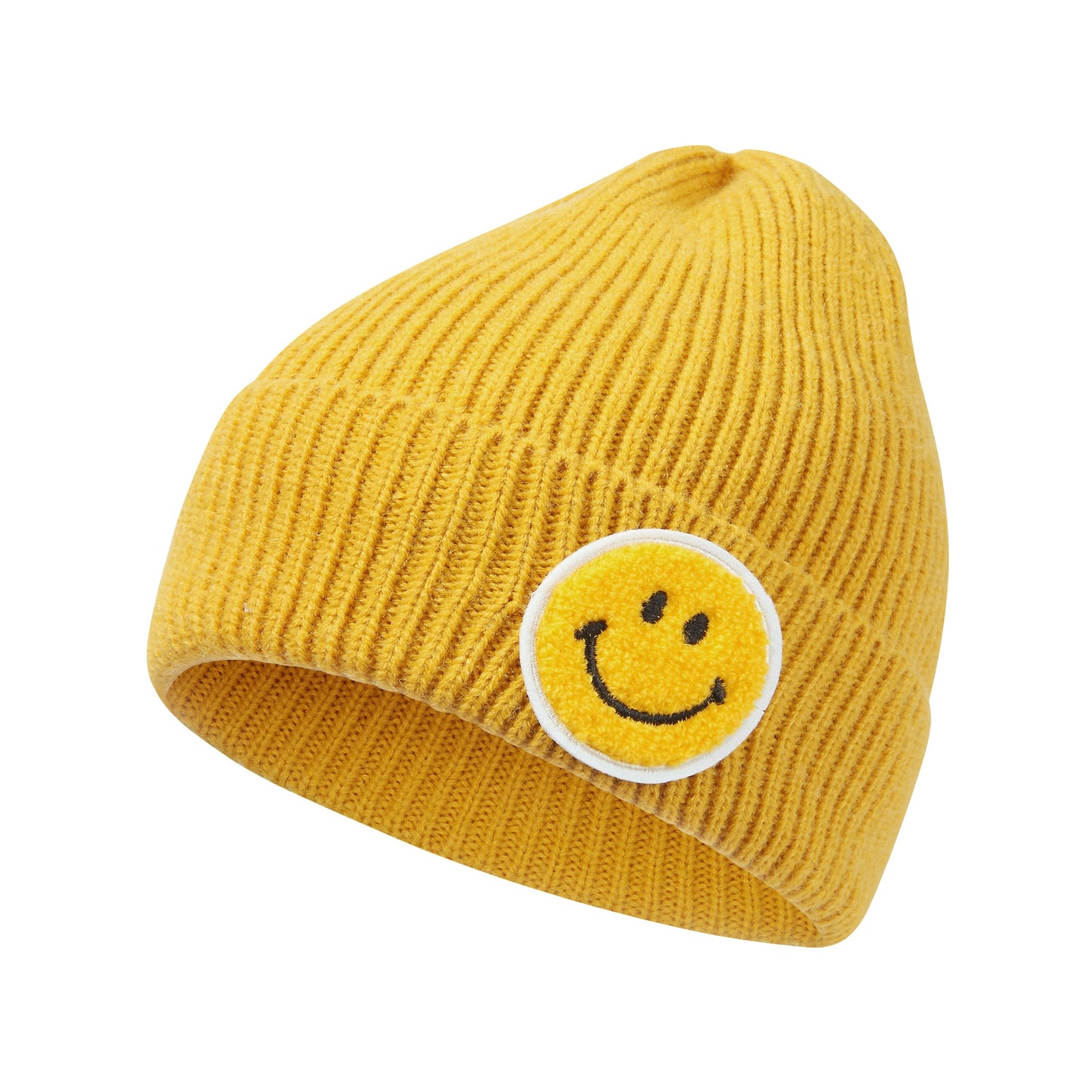 Casual Pastel Tones Yellow Smile Happy Face Beanie