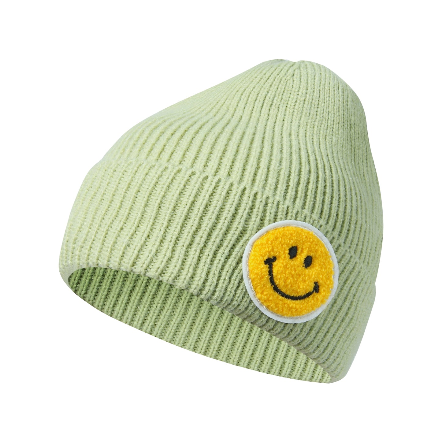 Casual Pastel Tones Yellow Smile Happy Face Beanie