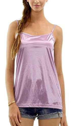 Women's Basic Satin Camisole Full Slip Top - Shop Lev