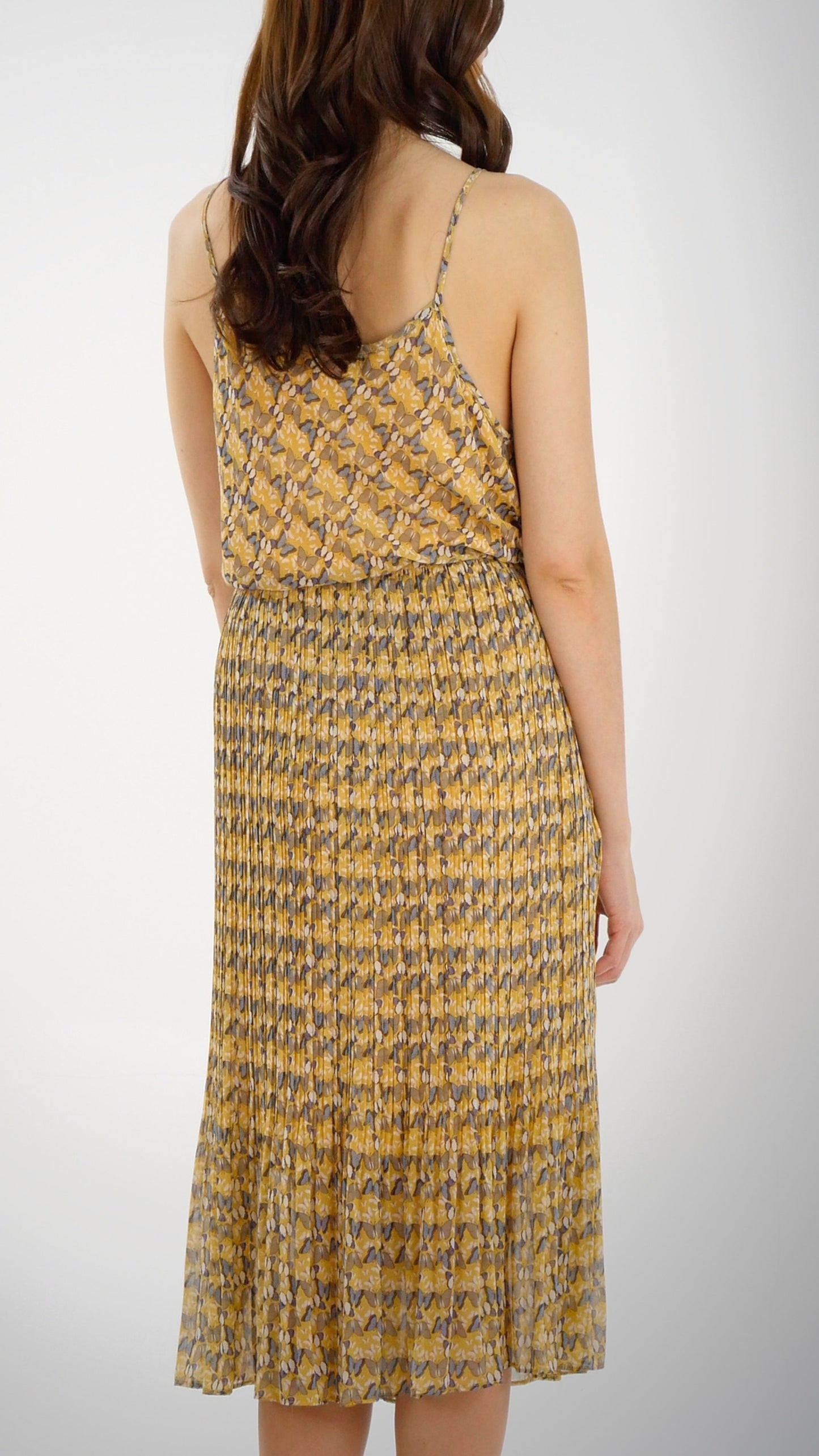 Butterfly Printed Midi Dress - Shop Lev