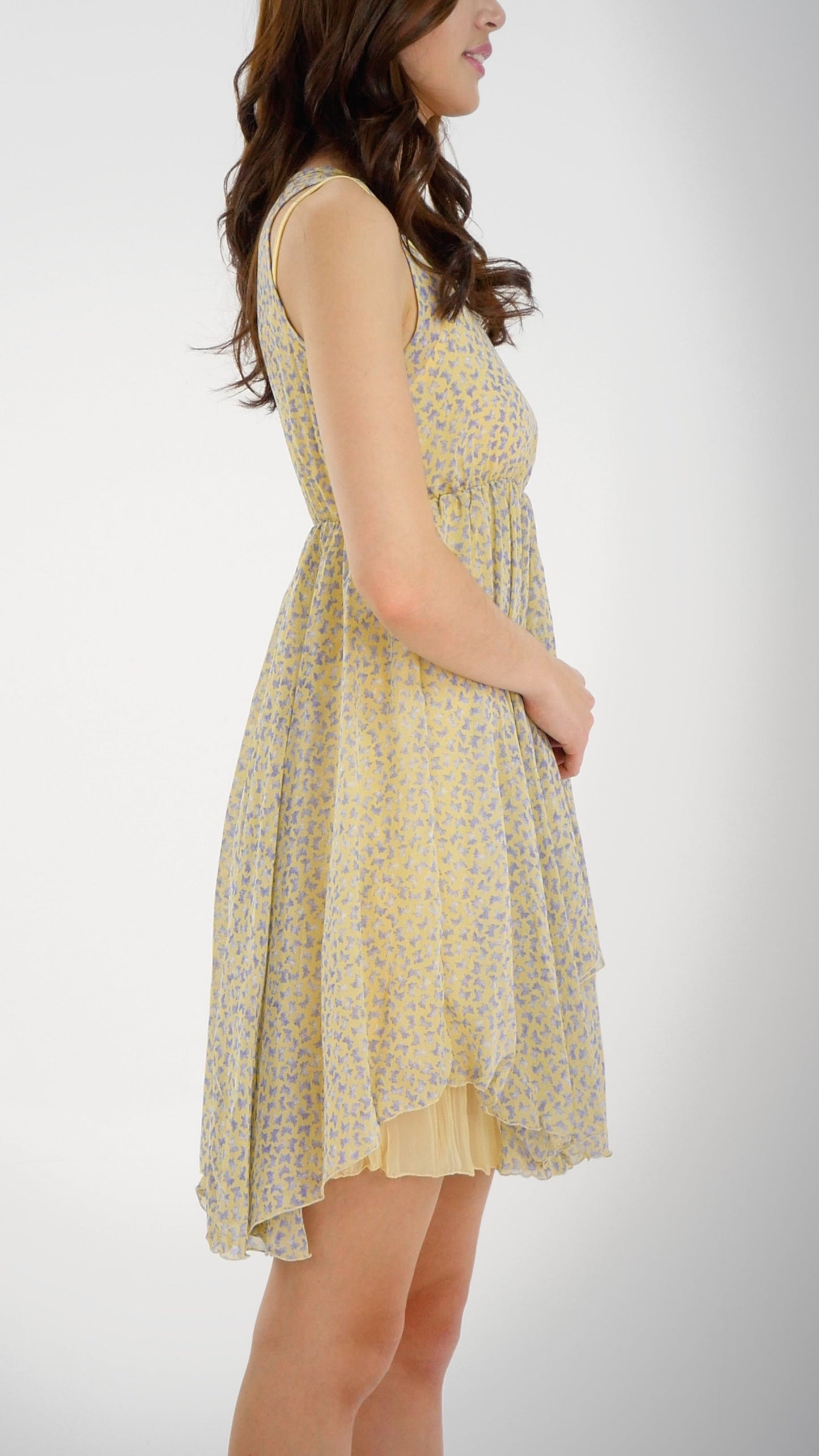 Mini Butterfly Printed Midi Dress - Shop Lev