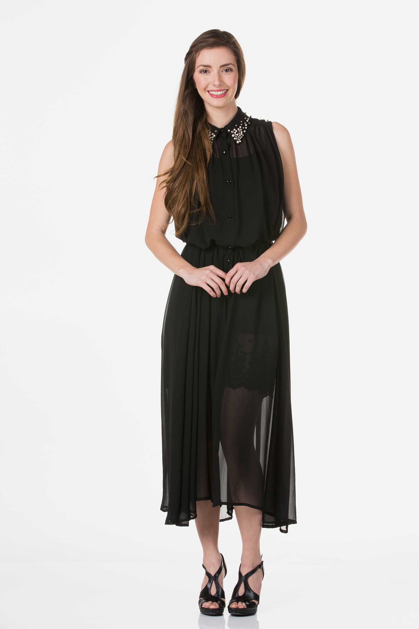 Button Downed Maxi Dress - Shop Lev