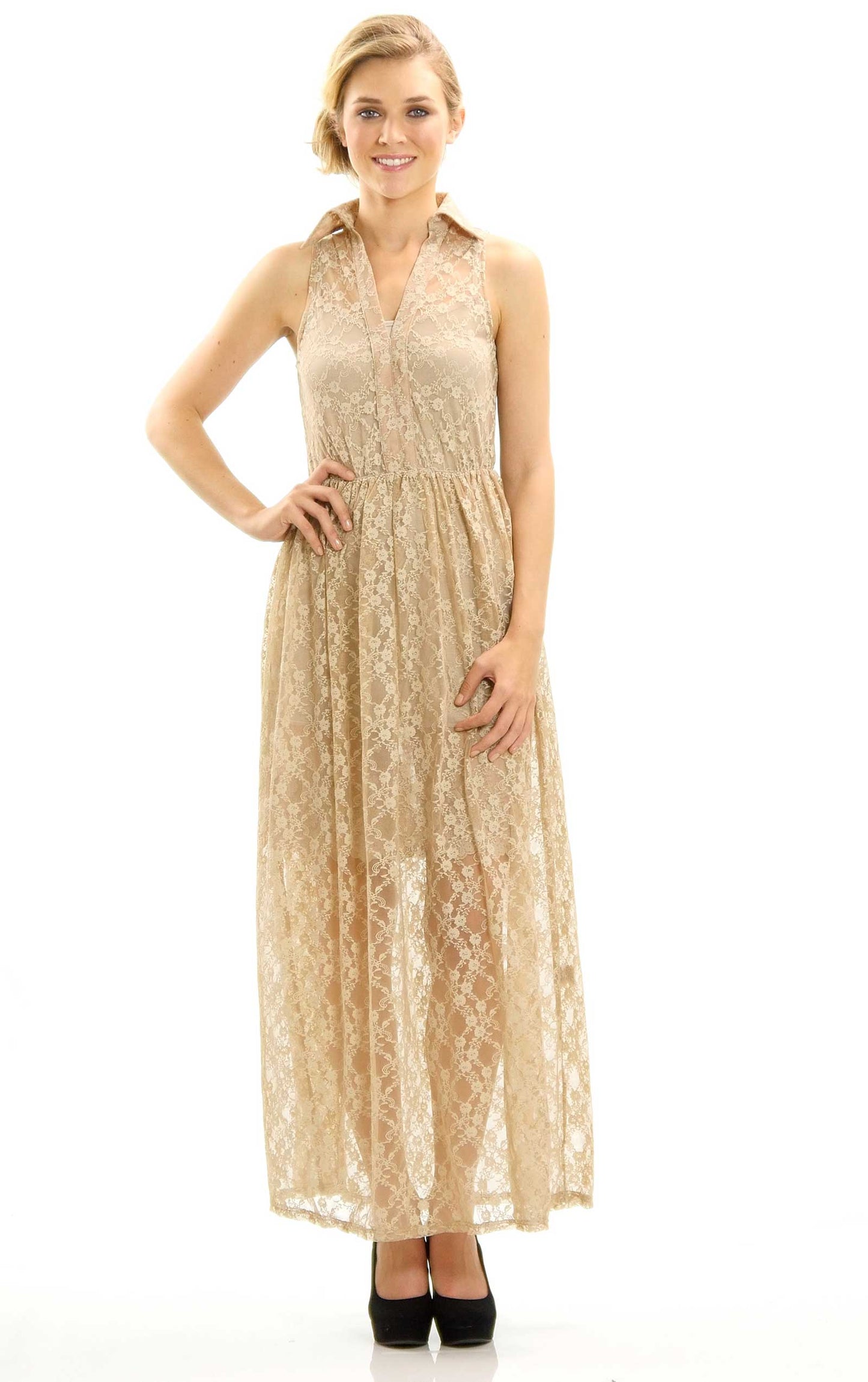Lace Pullover Maxi Dress - Shop Lev