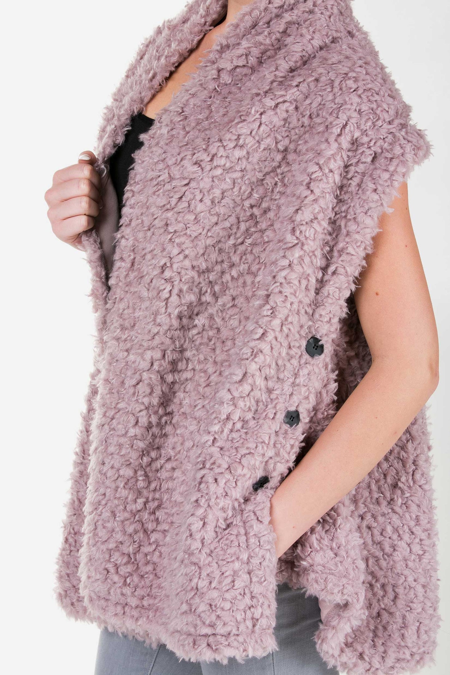 Shaggy Fur Convertible Vest and Shawl - Shop Lev