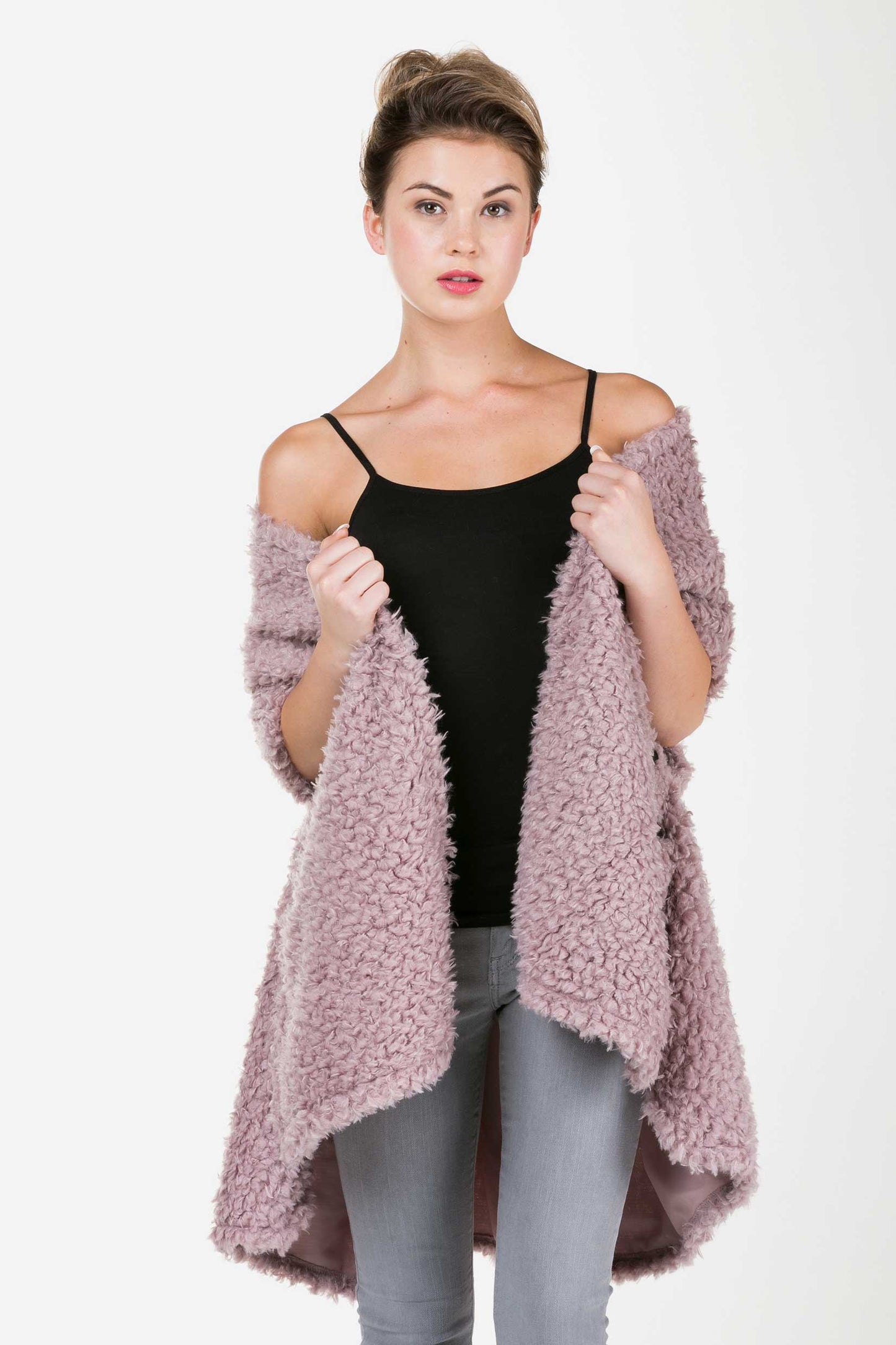 Shaggy Fur Convertible Vest and Shawl - Shop Lev