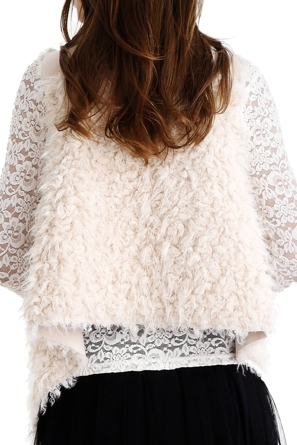 Women's Faux Fur and Synthetic Swede Short Vest - Shop Lev