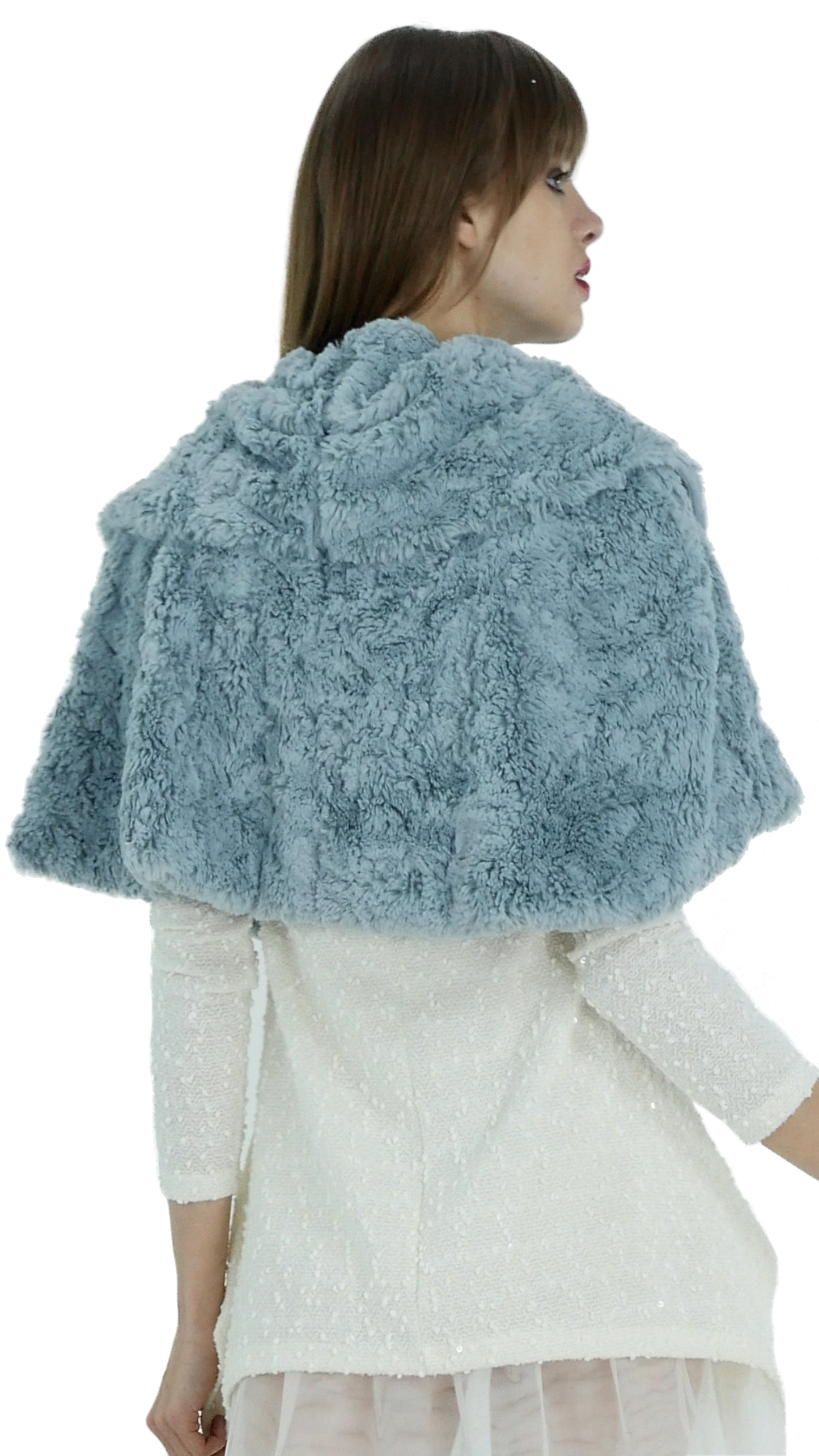 Faux Fur Buttoned Cape - Shop Lev