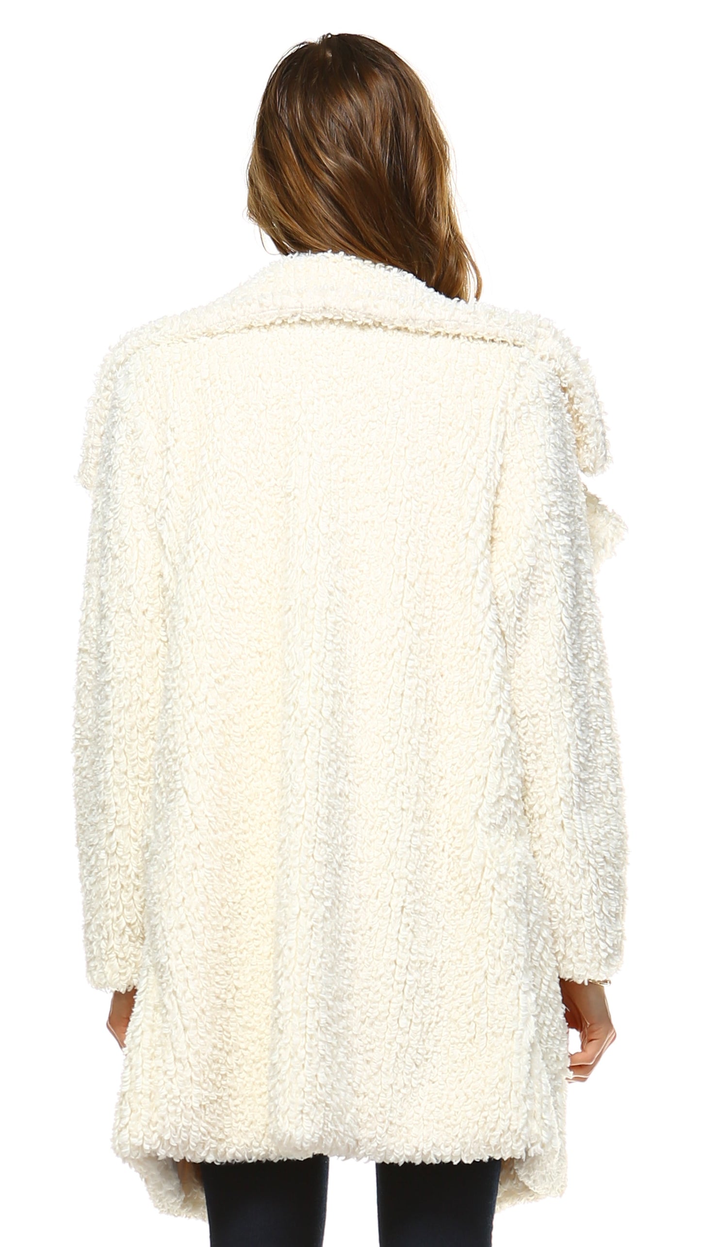 Faux Fur Double Breasted Shearling Coat - Shop Lev