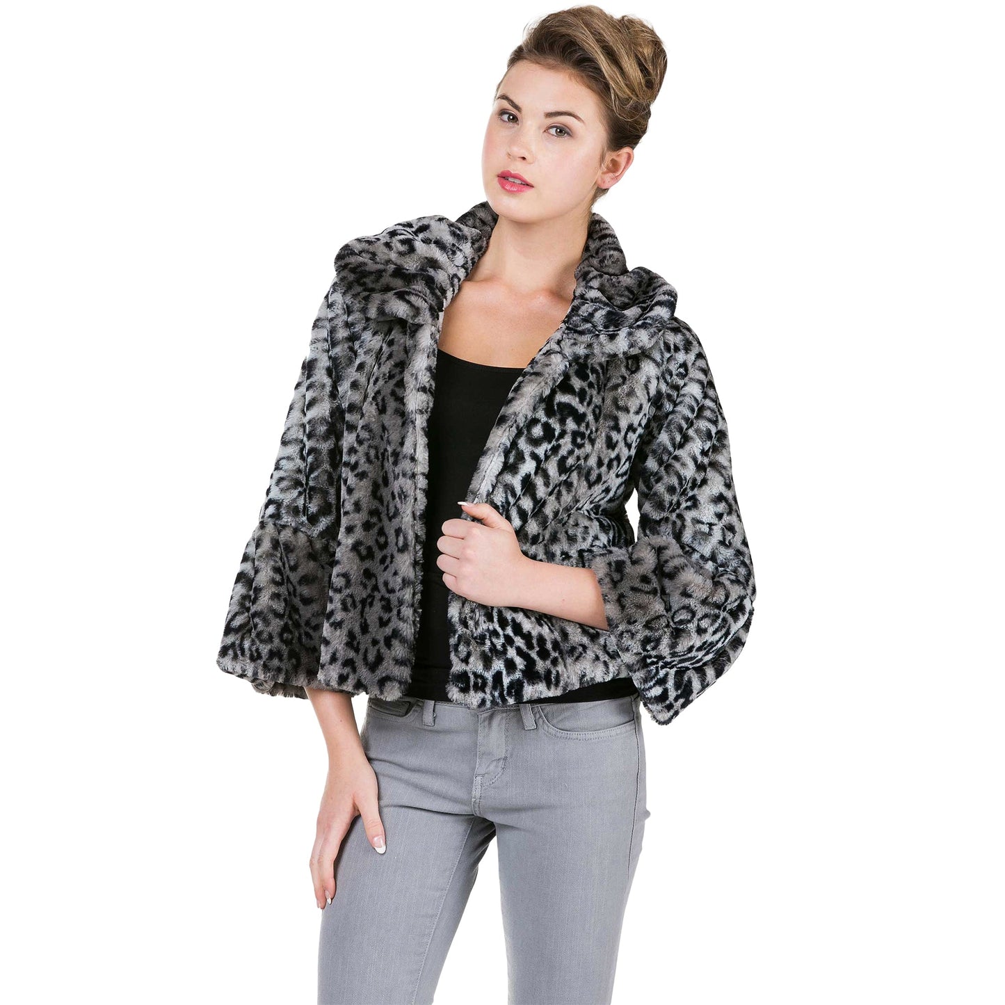Women's Faux Fur Rosette Jacket with Handmade Corsage - Shop Lev