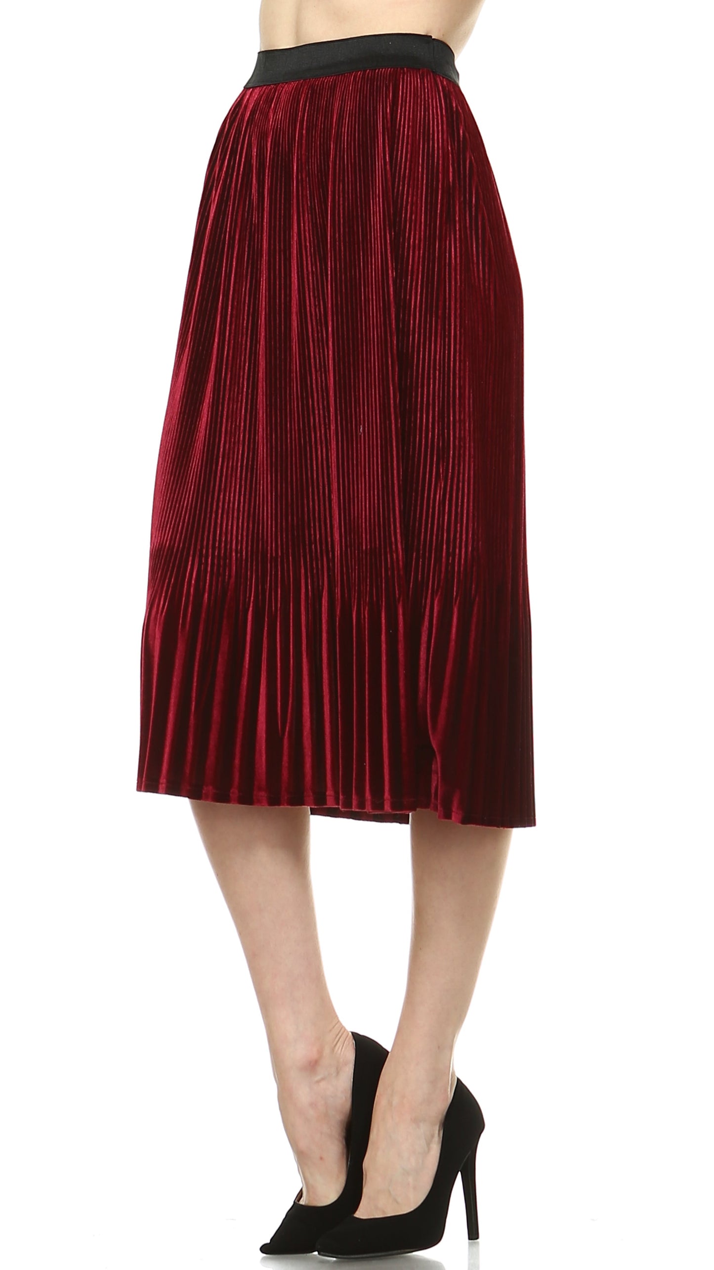Women's Velvet Pleated Skirt - Shop Lev