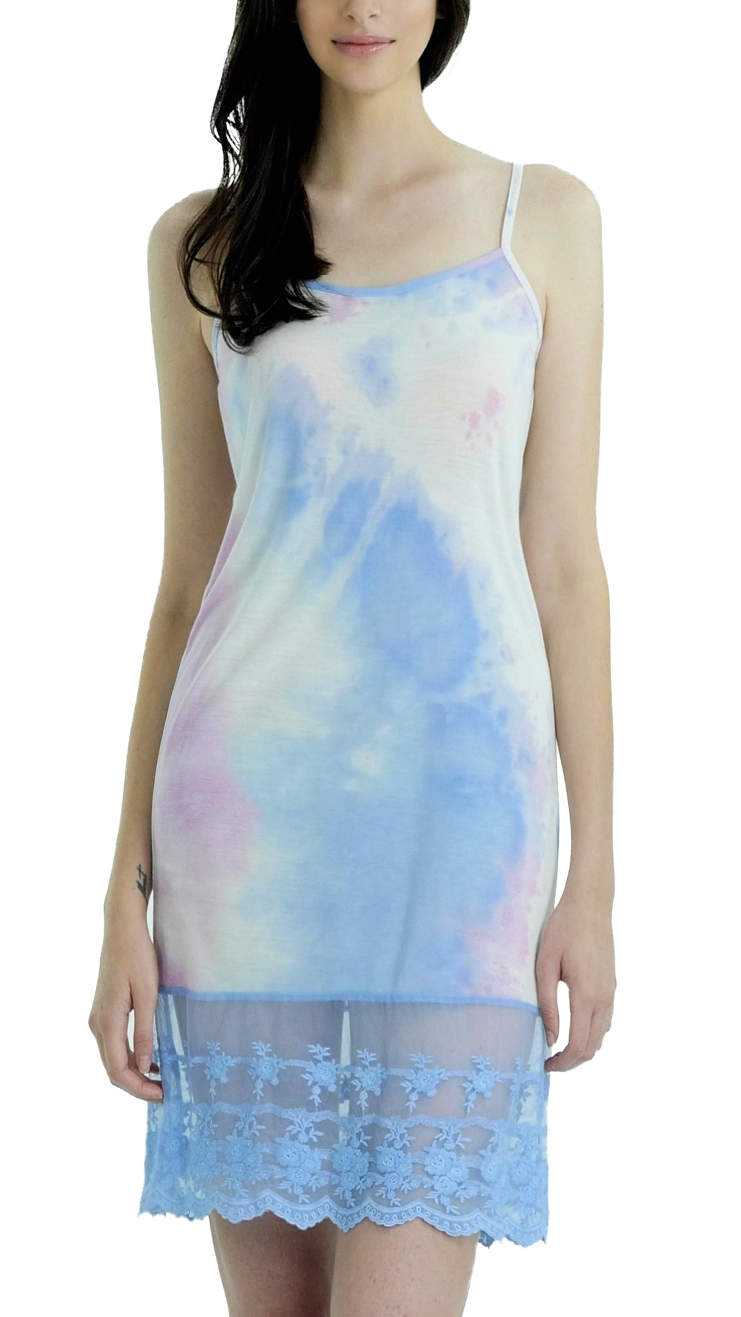 Women Tie dye lace camisole full slip extender - Shop Lev