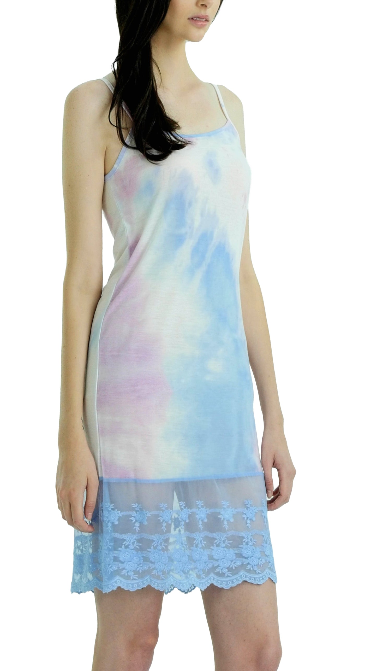Women Tie dye lace camisole full slip extender - Shop Lev