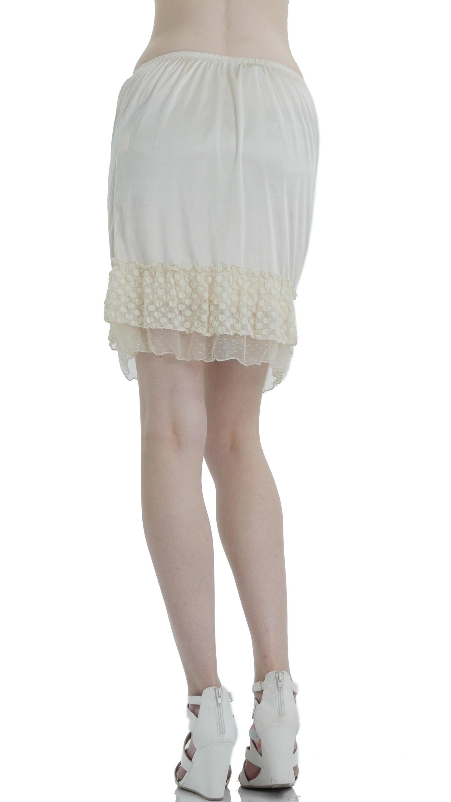 Women Bubble Lace Satin Half Slip Skirt Extender - Shop Lev