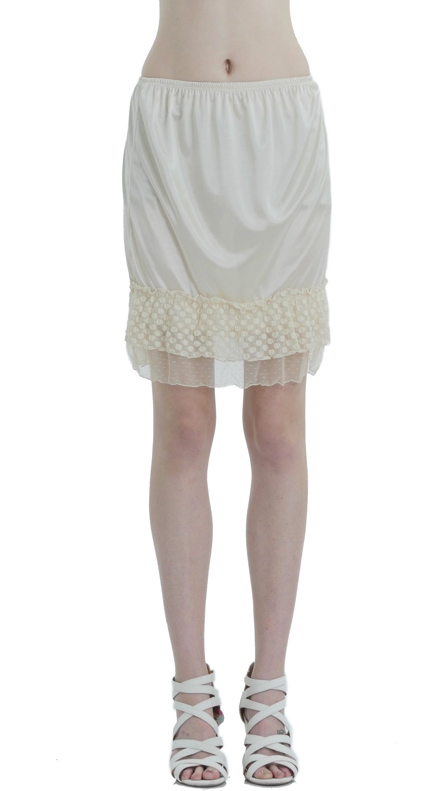 Women Bubble Lace Satin Half Slip Skirt Extender - Shop Lev