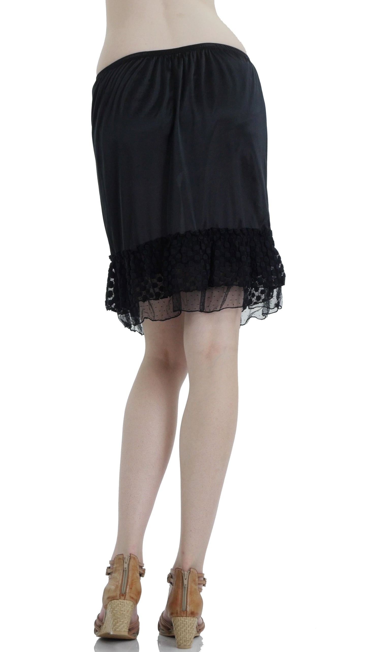 Women Bubble Lace Satin Half Slip Skirt Extender - Shop Lev