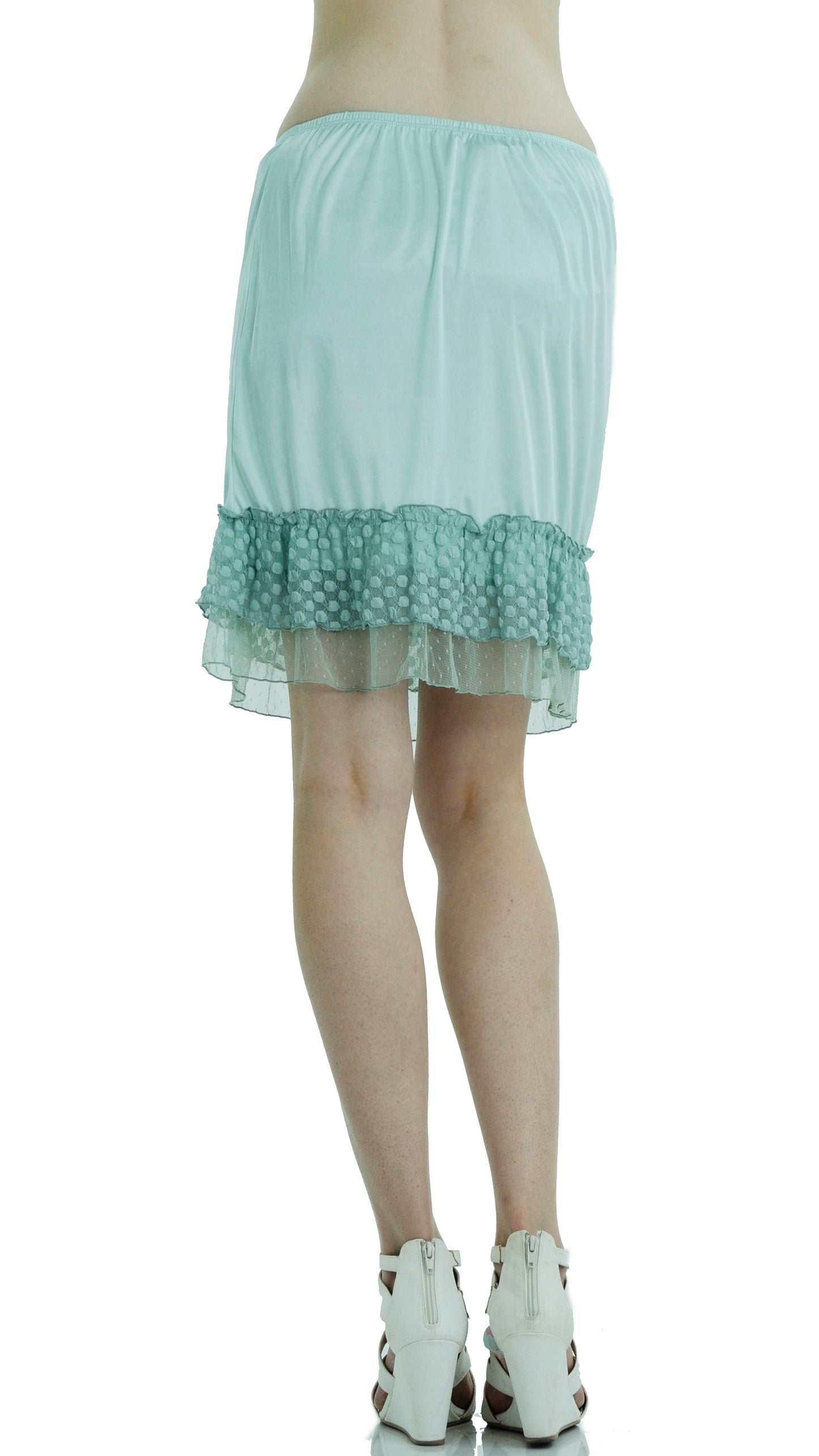 Women Bubble Lace Satin Half Slip Skirt Extender - Shop Lev