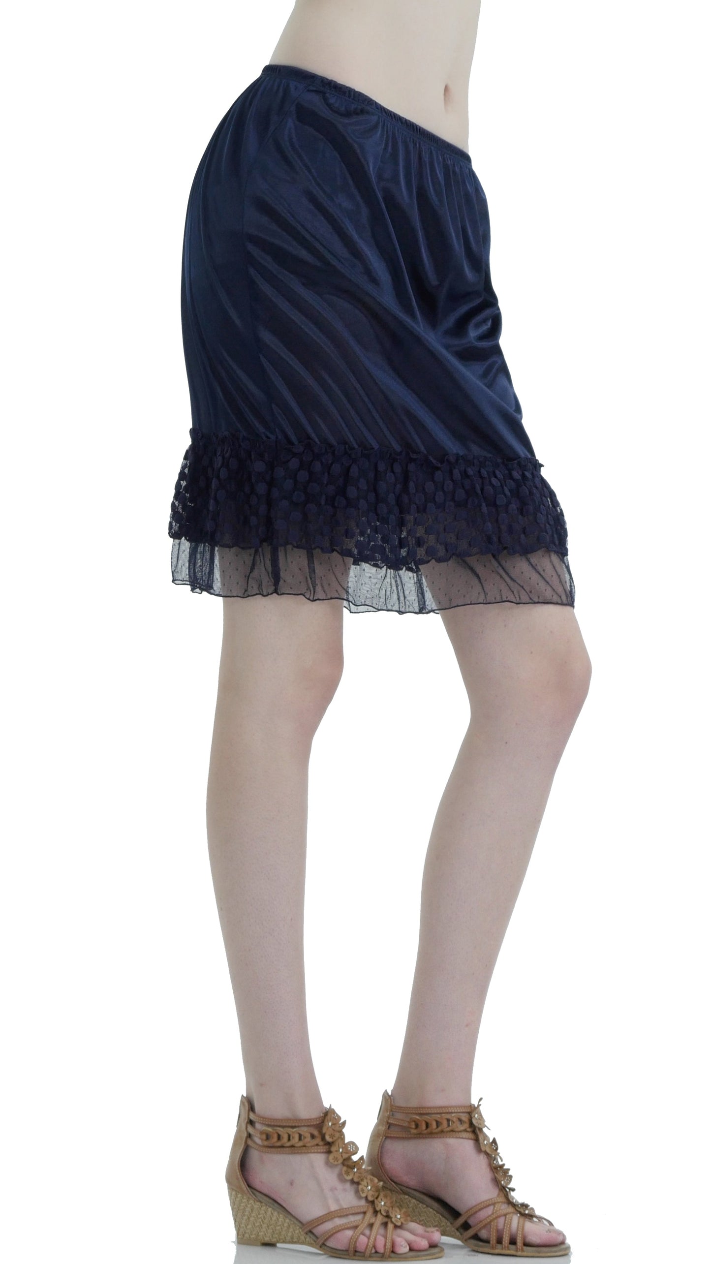 Women Bubble Lace Satin Half Slip Skirt Extender - Shop Lev
