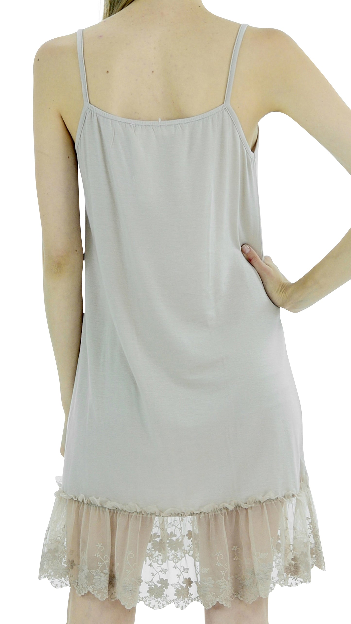 Women Lace Trim Modal Full Slip with Laced Neckline - Shop Lev