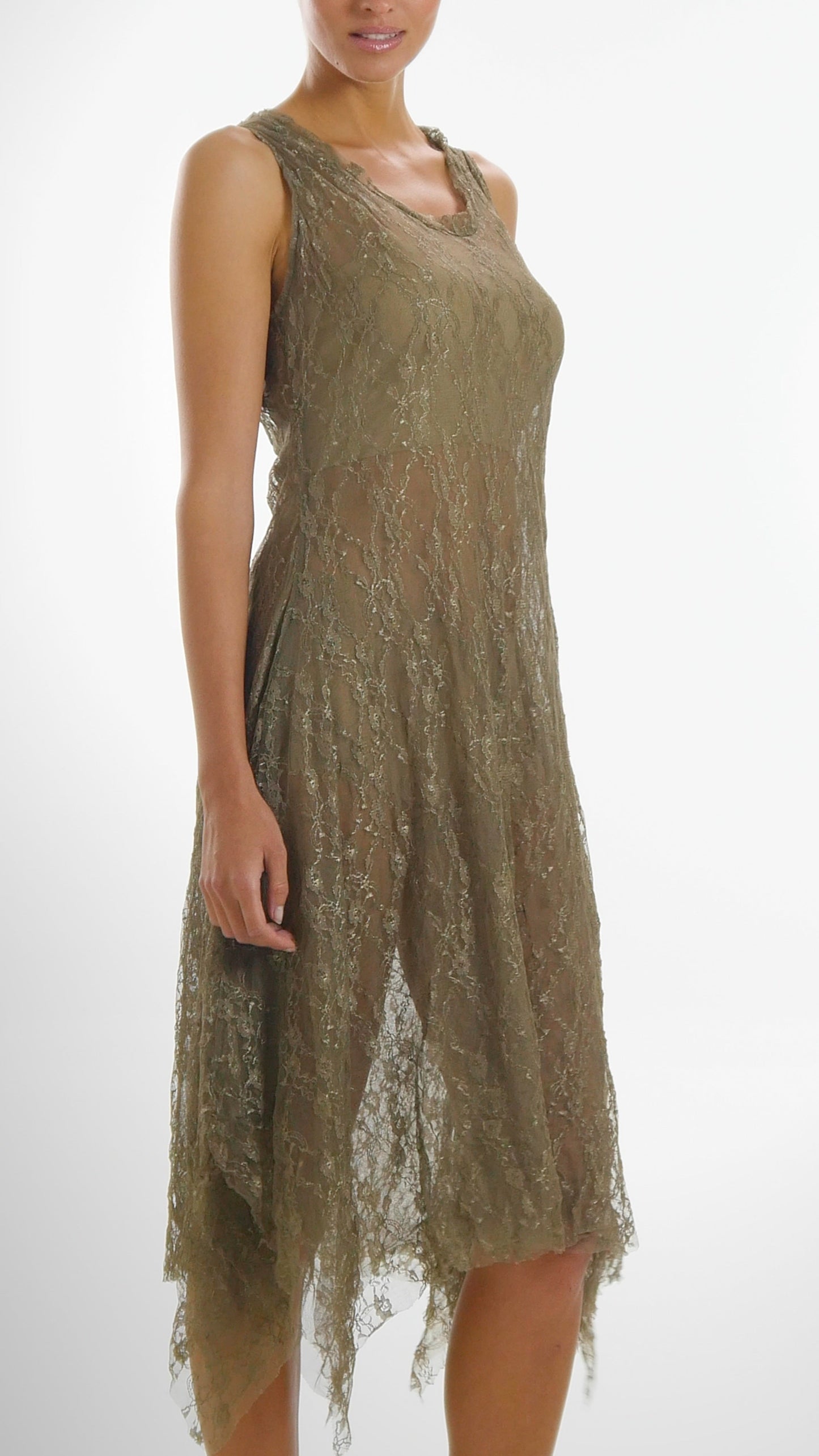 Lace Mesh Layering Sleeveless Dresses - Shop Lev