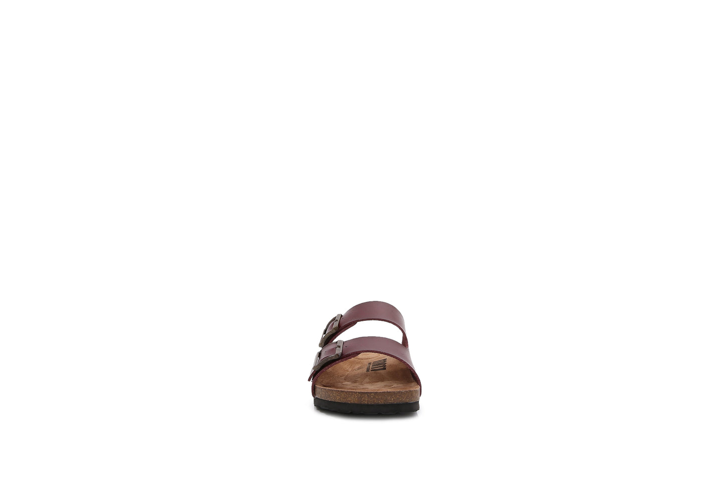 Women Soft Cork Cushioned Footbed PU Leather Double Strap Slider Sandal (Premium PU)