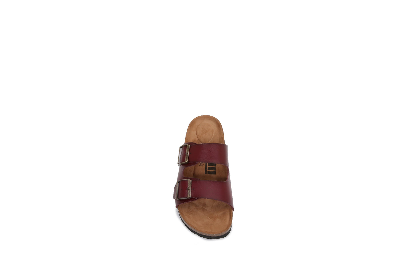 Women Soft Cork Cushioned Footbed PU Leather Double Strap Slider Sandal (Premium PU)