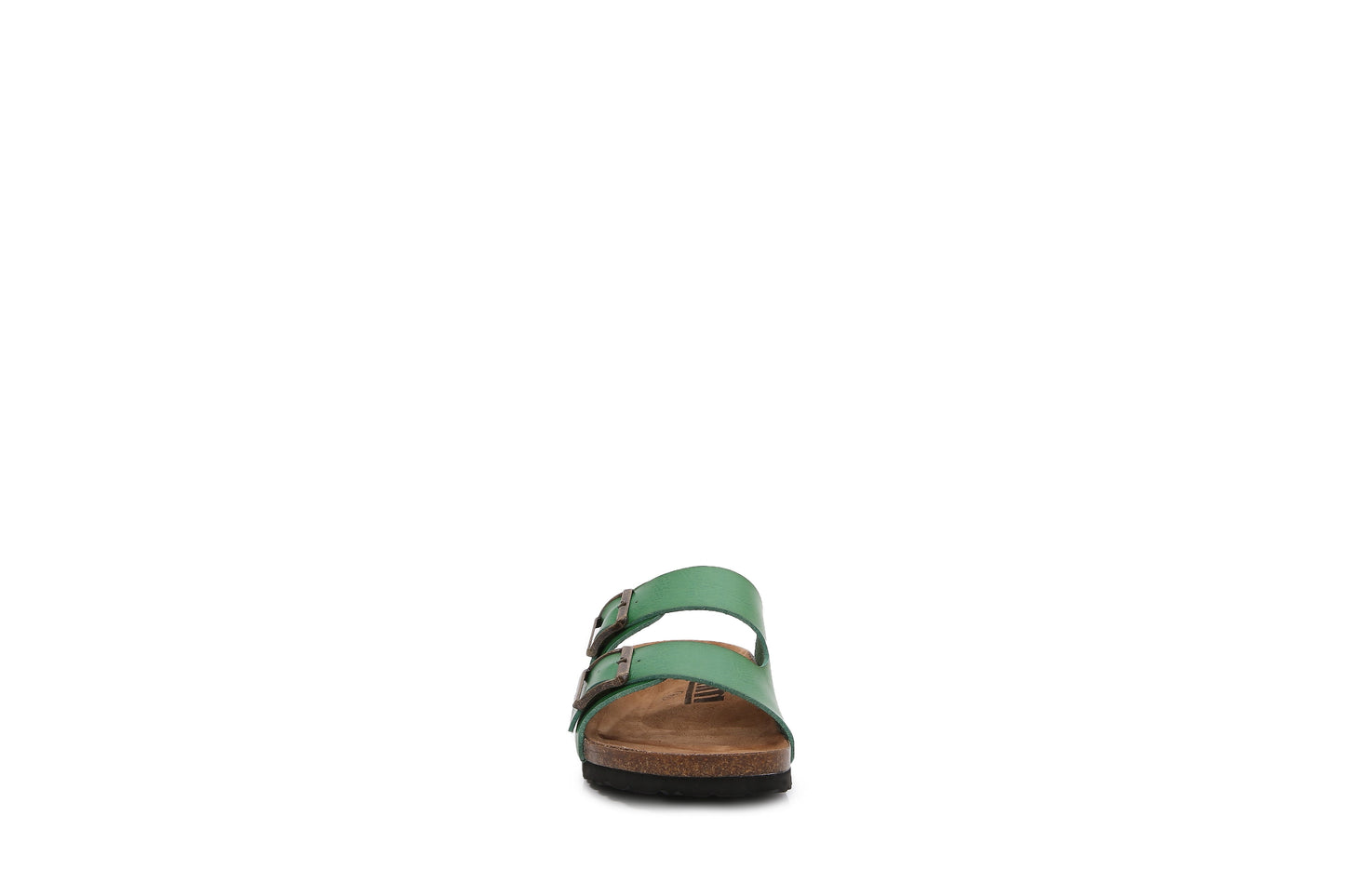 Women Soft Cork Cushioned Footbed PU Leather Double Strap Slider Sandal (Premium PU)
