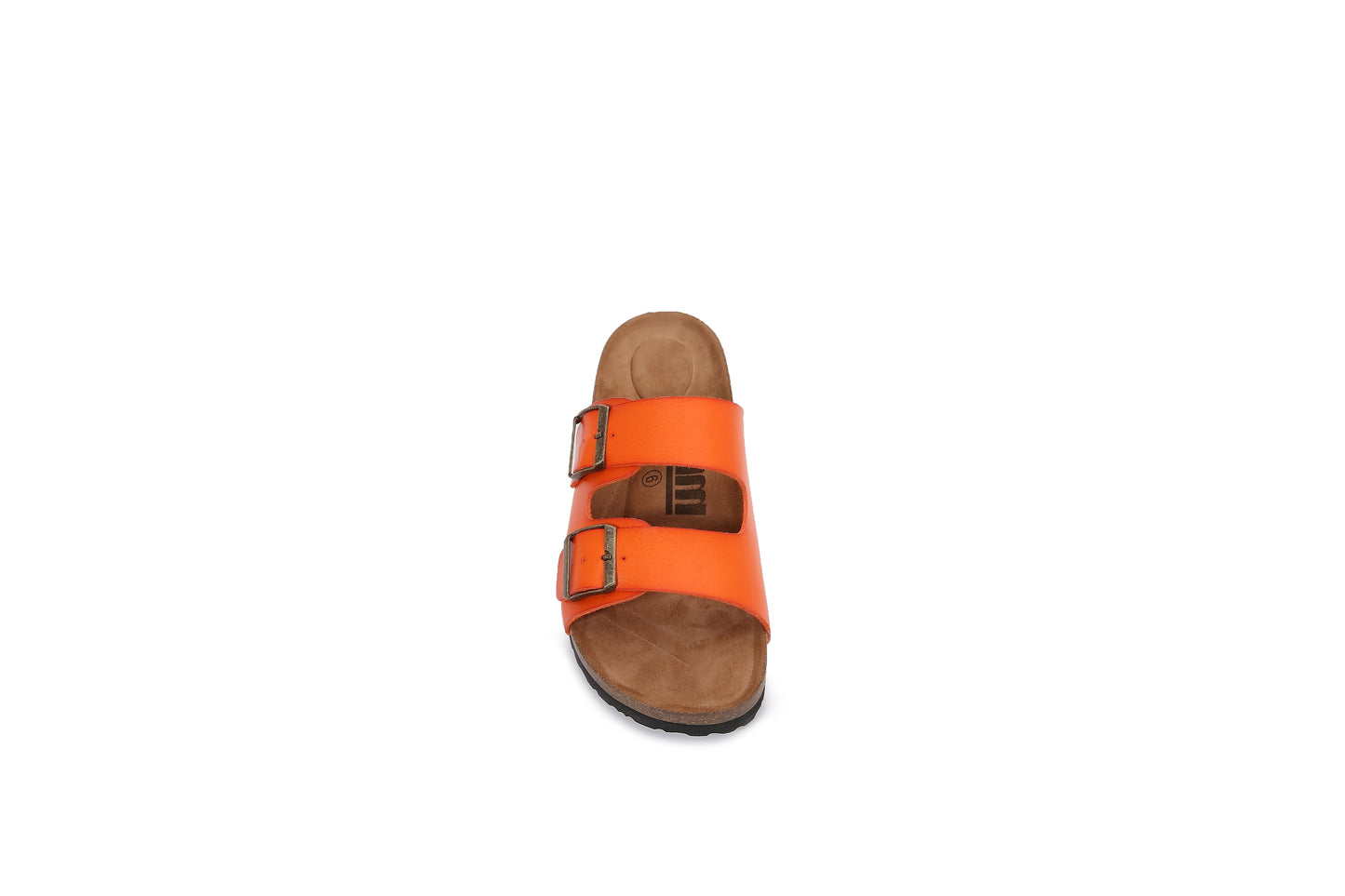 Women Soft Cork Cushioned Footbed PU Leather Double Strap Slider Sandal (Premium PU)