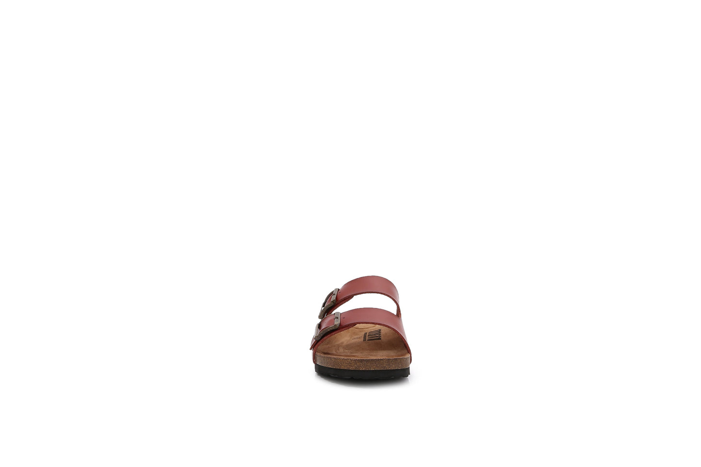 Women Soft Cork Cushioned Footbed PU Leather Double Strap Slider Sandal (Premium PU)