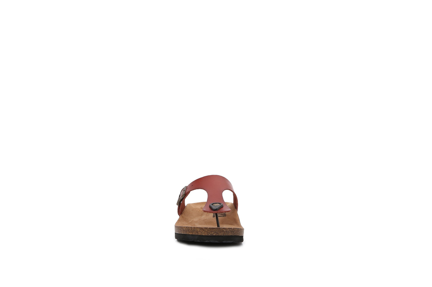 Women Soft Cork Footbed PU Leather Hook and Loop Flip Flops (Premium PU)