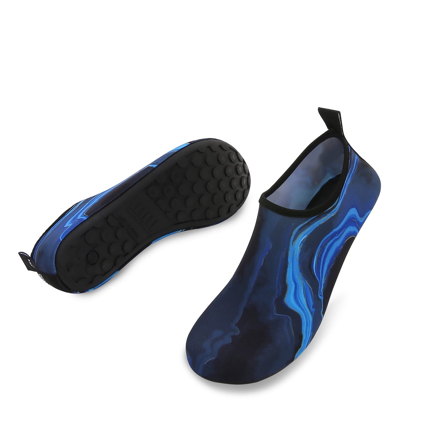 Men and Women a Slip On Barefoot Quick-Dry Beach Aqua Yoga Water Shoes (Water Smudge/Blue)