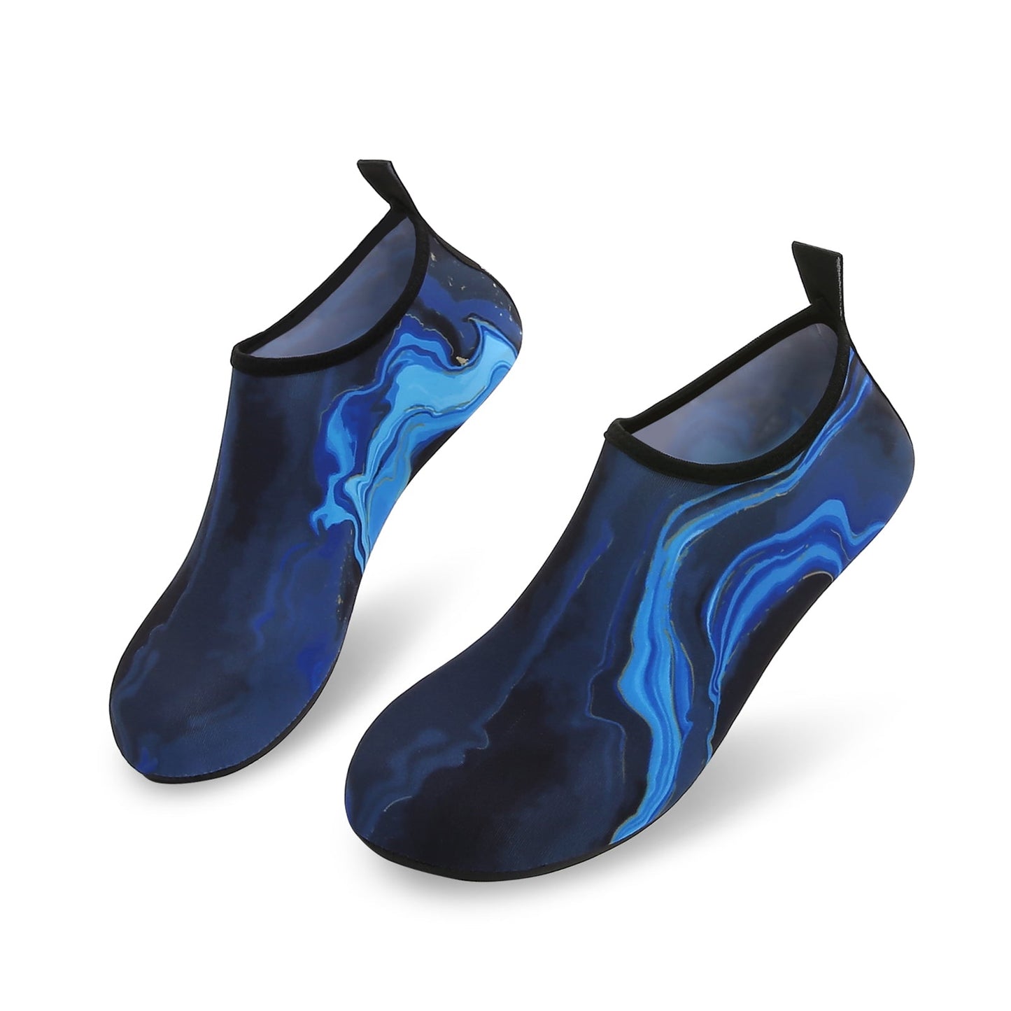 Men and Women a Slip On Barefoot Quick-Dry Beach Aqua Yoga Water Shoes (Water Smudge/Blue)