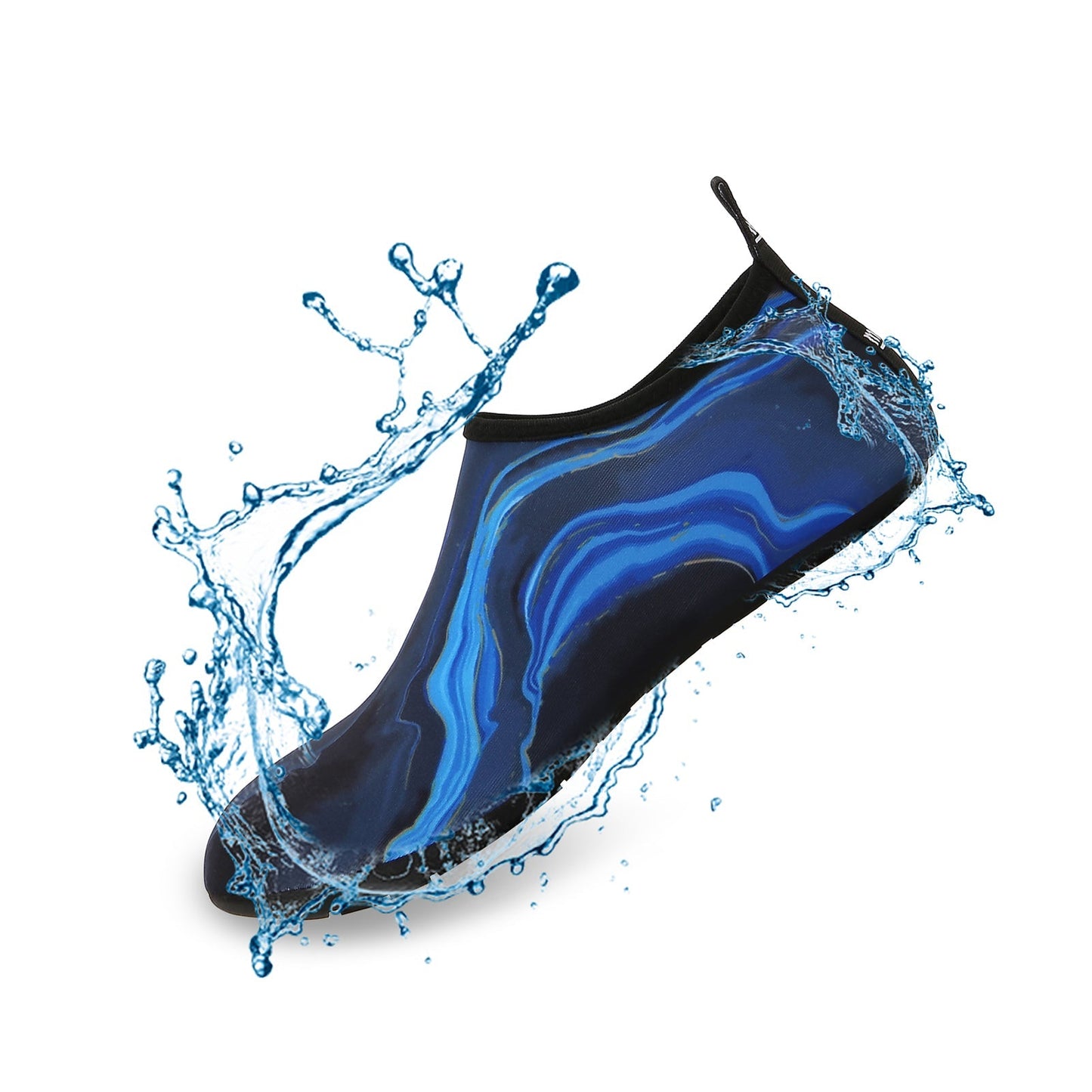 Men and Women a Slip On Barefoot Quick-Dry Beach Aqua Yoga Water Shoes (Water Smudge/Blue)