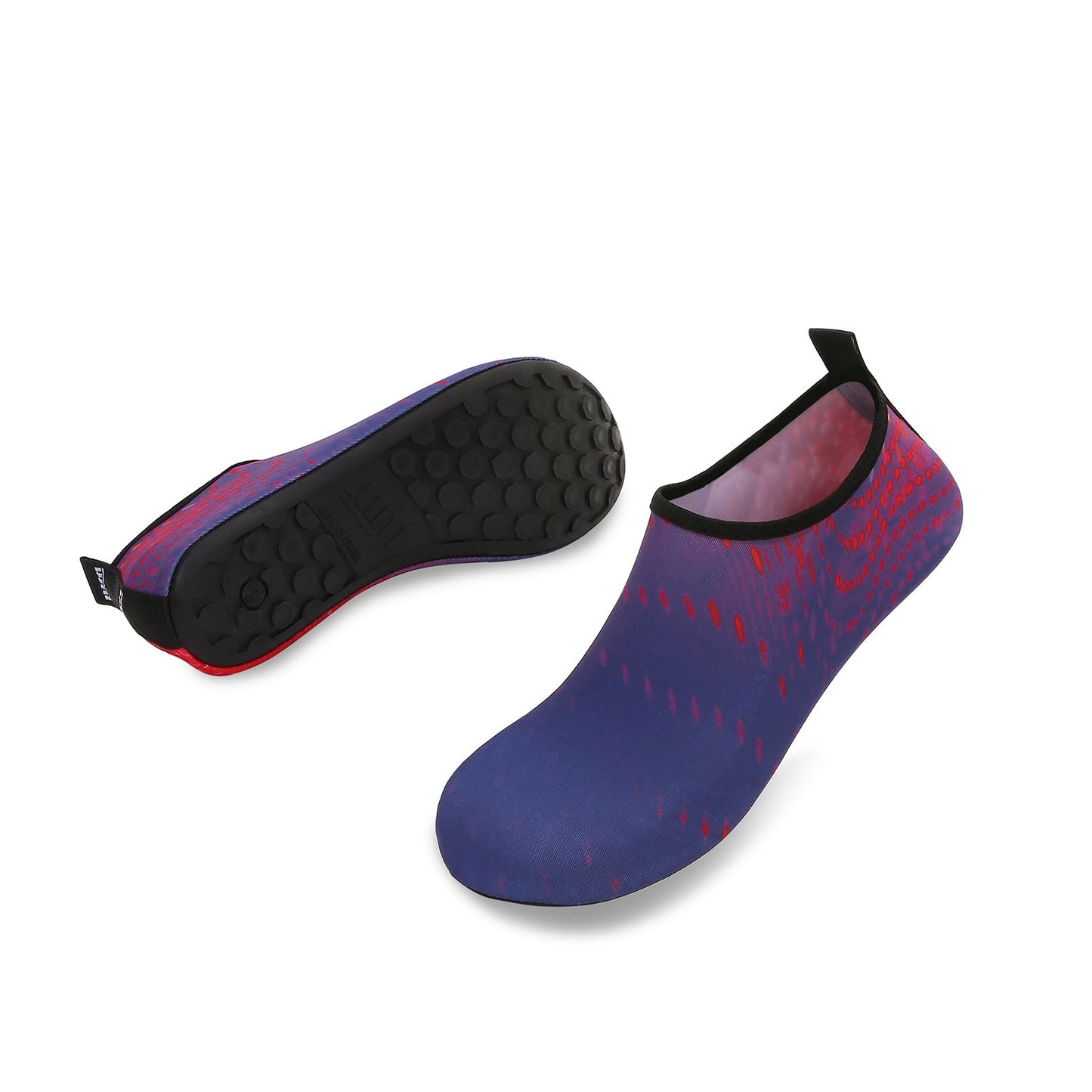 Men and Women a Slip On Barefoot Quick-Dry Beach Aqua Yoga Water Shoes (Meteor/Purple Red)