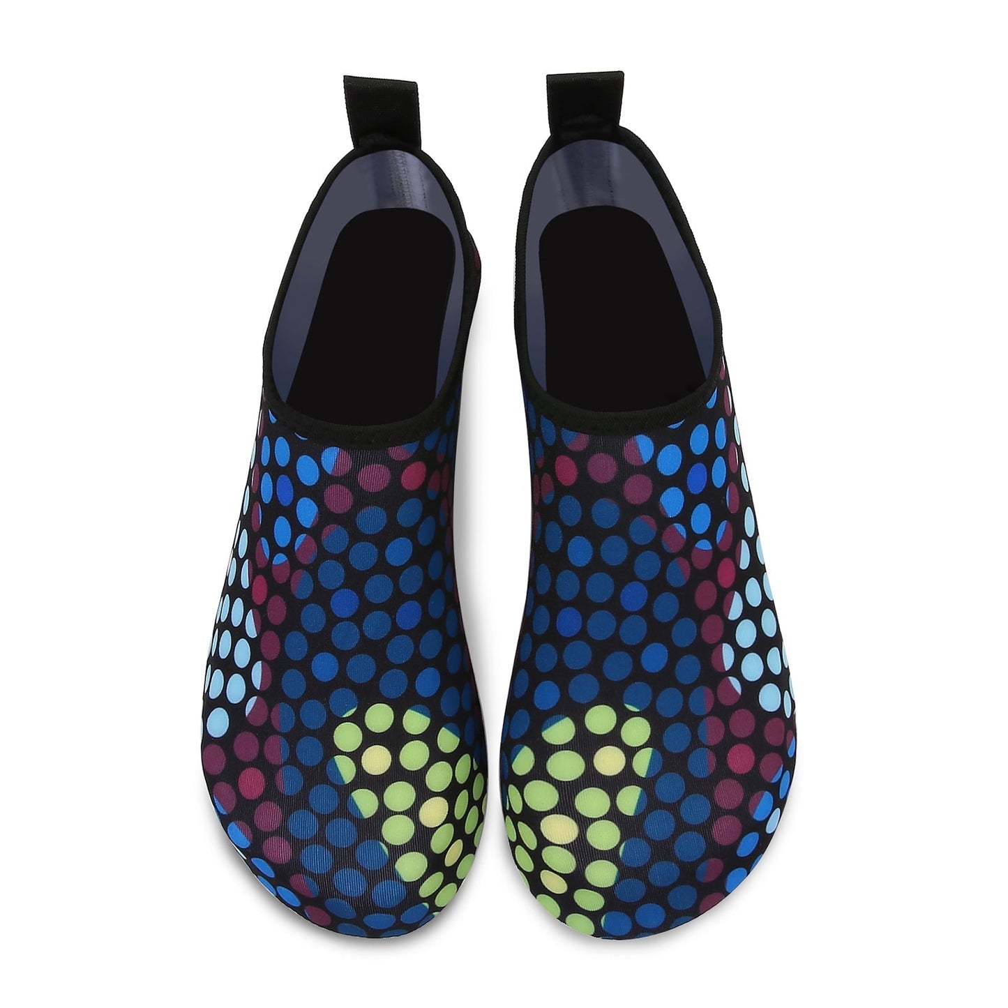 Men and Women a Slip On Barefoot Quick-Dry Beach Aqua Yoga Water Shoes (Multi Dot/Black)