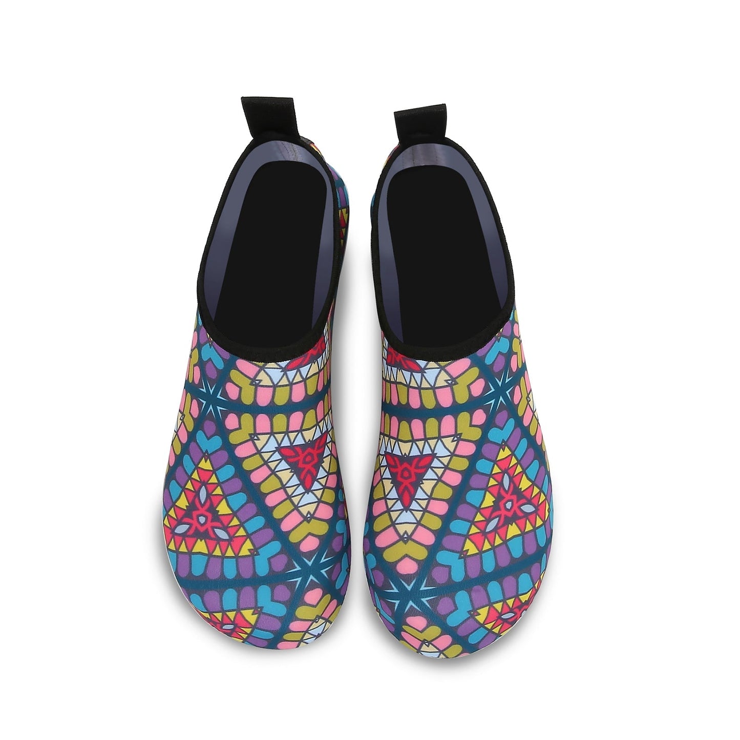 Men and Women a Slip On Barefoot Quick-Dry Beach Aqua Yoga Water Shoes (Indian Triangle/multicolor)