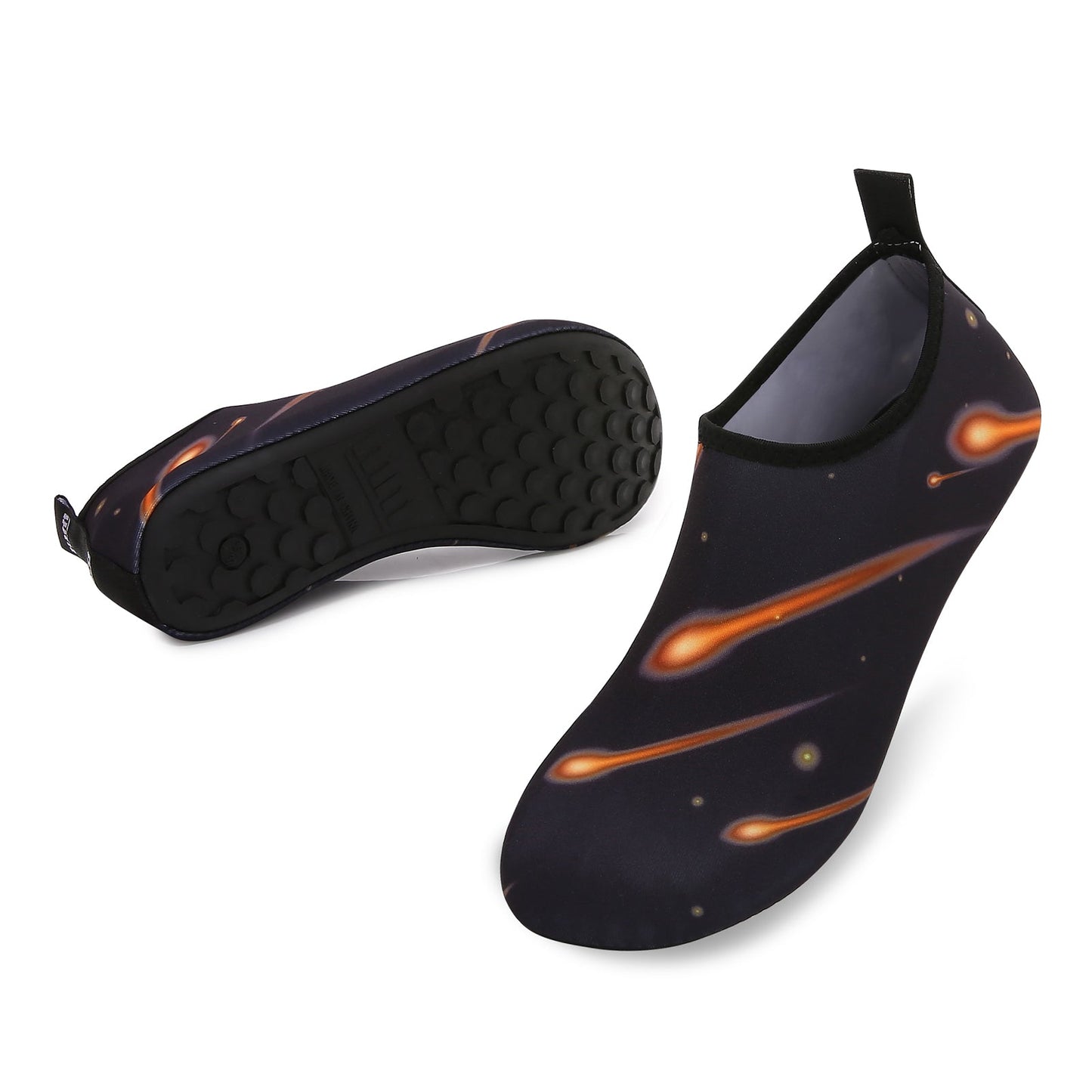 Men and Women a Slip On Barefoot Quick-Dry Beach Aqua Yoga Water Shoes (Shooting Star/Black)