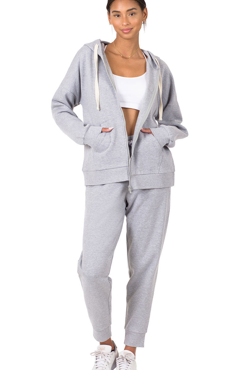 ZENANA Women 2 Piece Set Full-Zip Hoodie Jacket and Jogger Pants