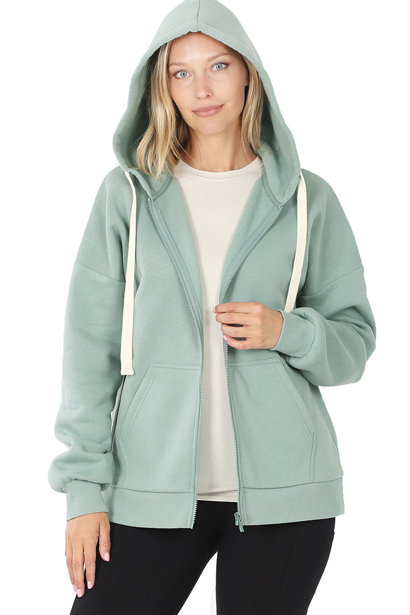 ZENANA Women 2 Piece Set Full-Zip Hoodie Jacket and Jogger Pants