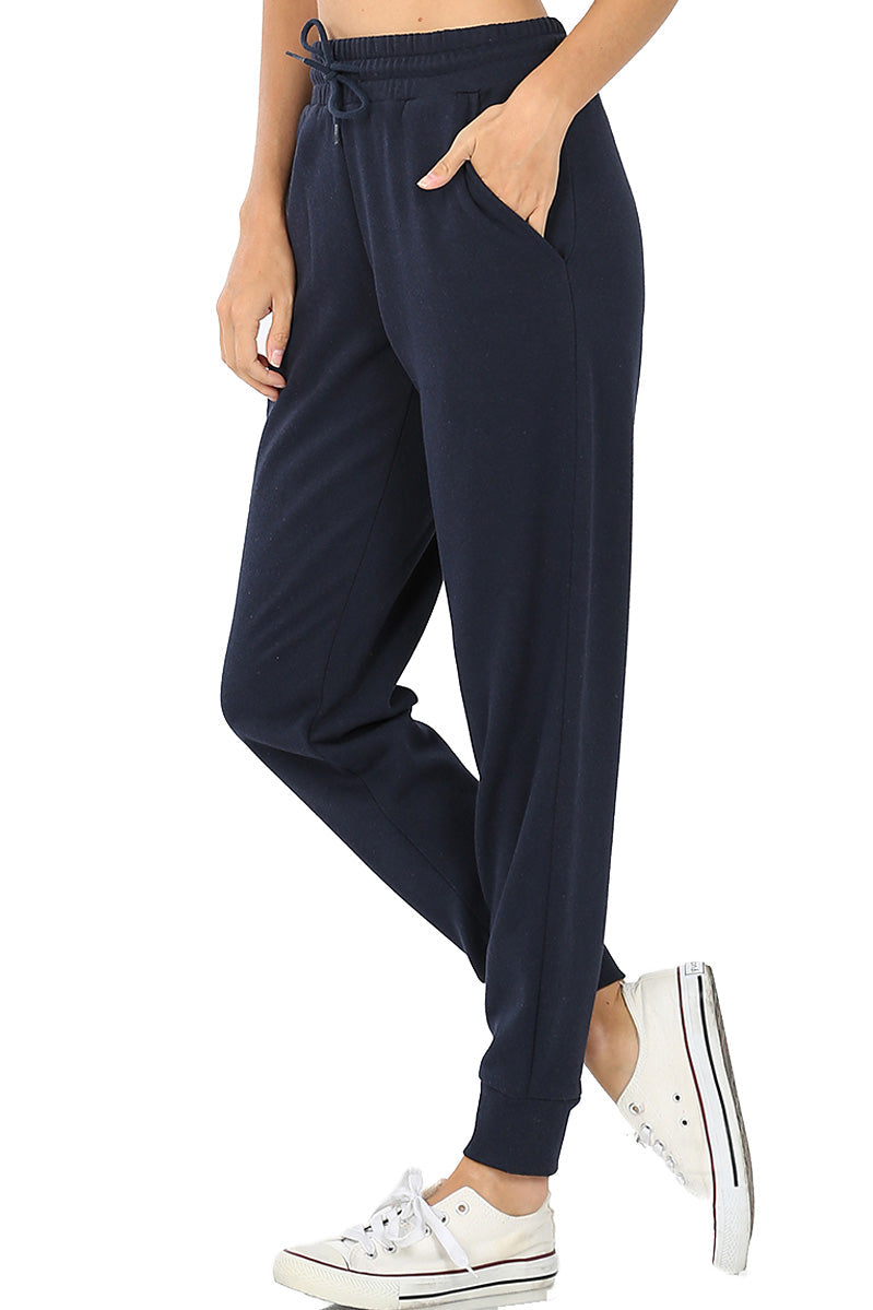 Women's Cotton Blend Relax Fit Cropped Jogger Lounge Sweatpants Running Pants
