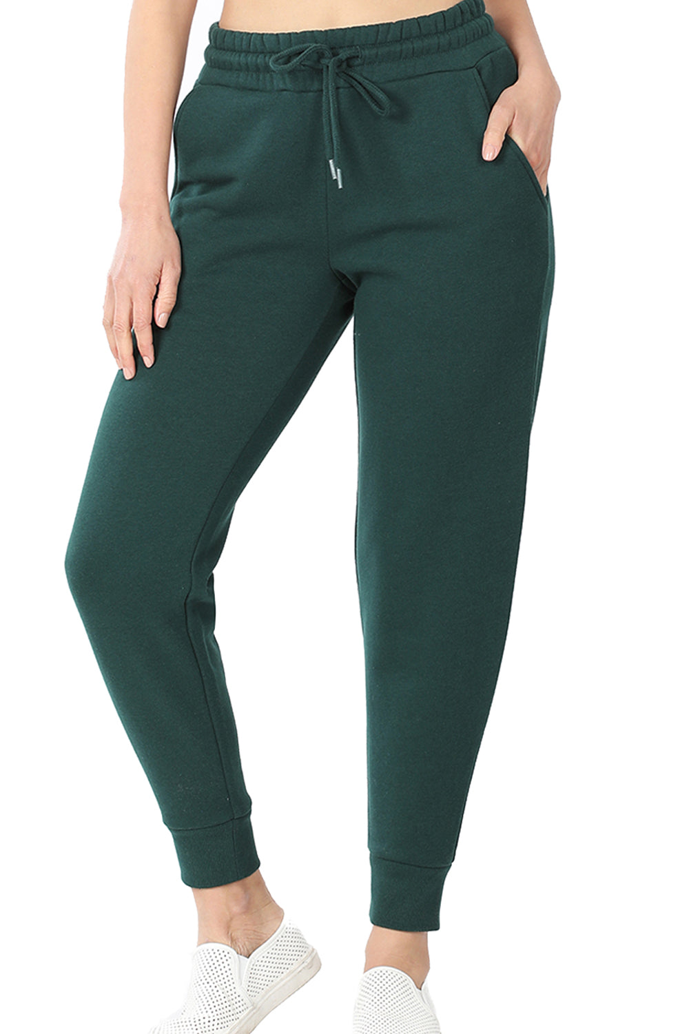Women's Cotton Blend Relax Fit Cropped Jogger Lounge Sweatpants Running Pants