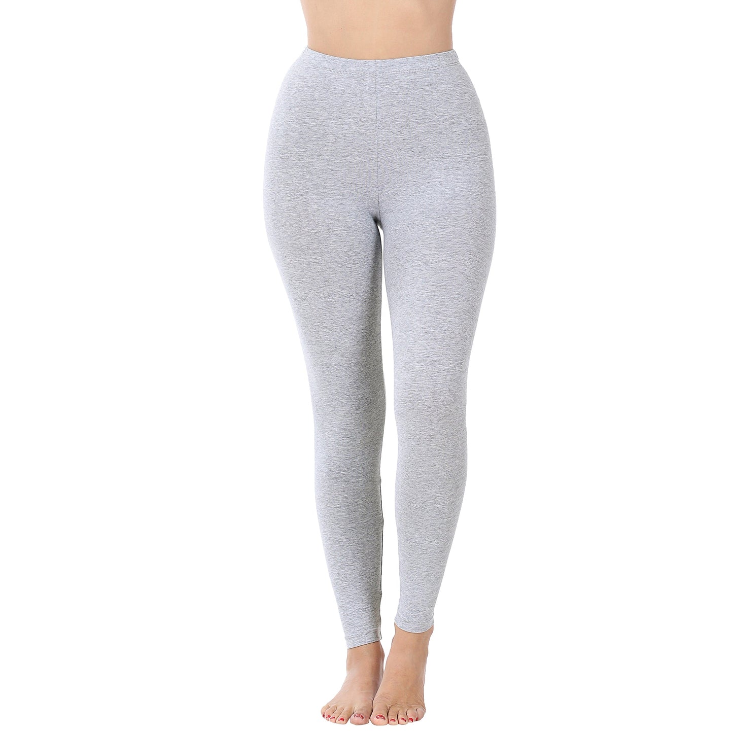 Women Solid Cotton Span High Waist Full Length Active Leggings