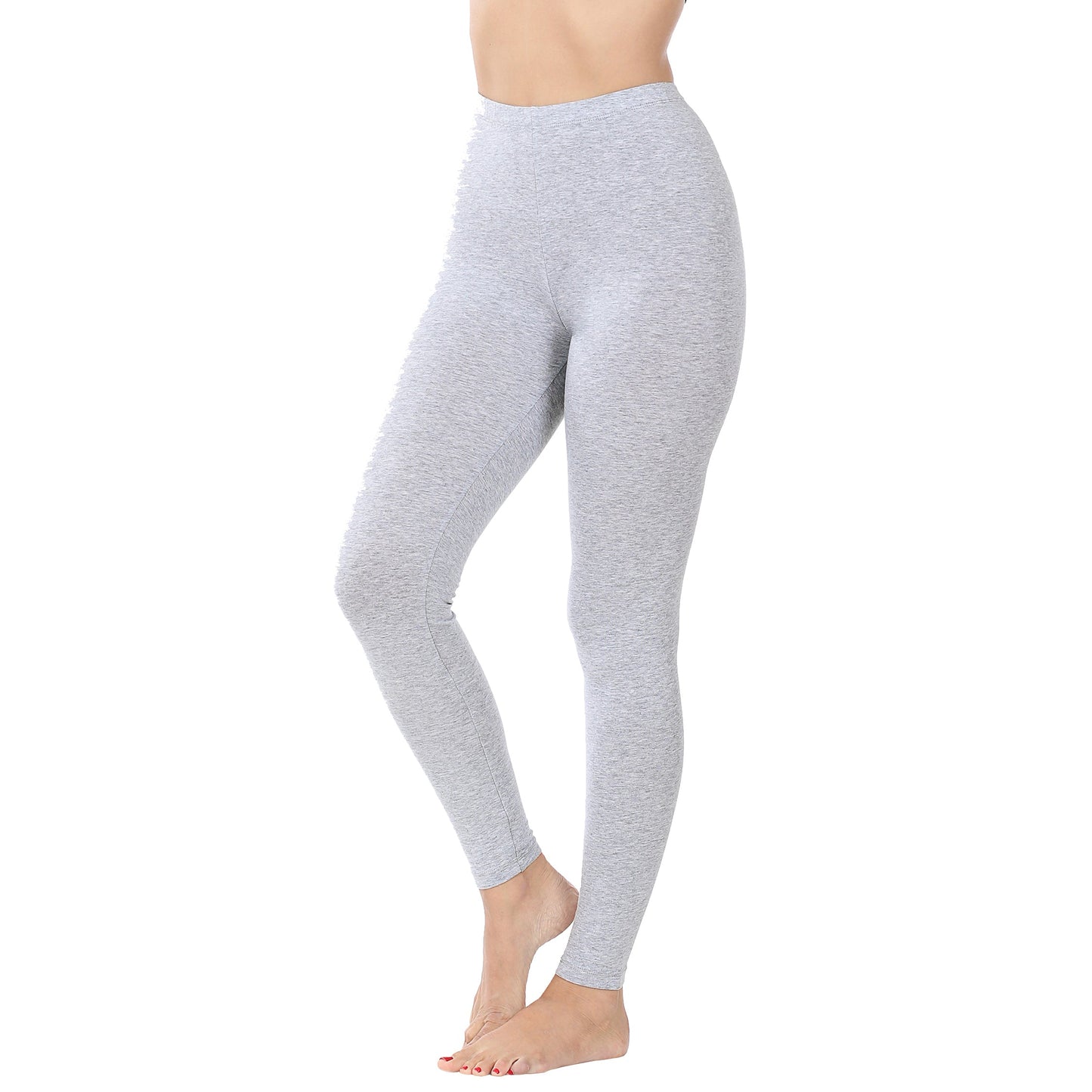 Women Solid Cotton Span High Waist Full Length Active Leggings