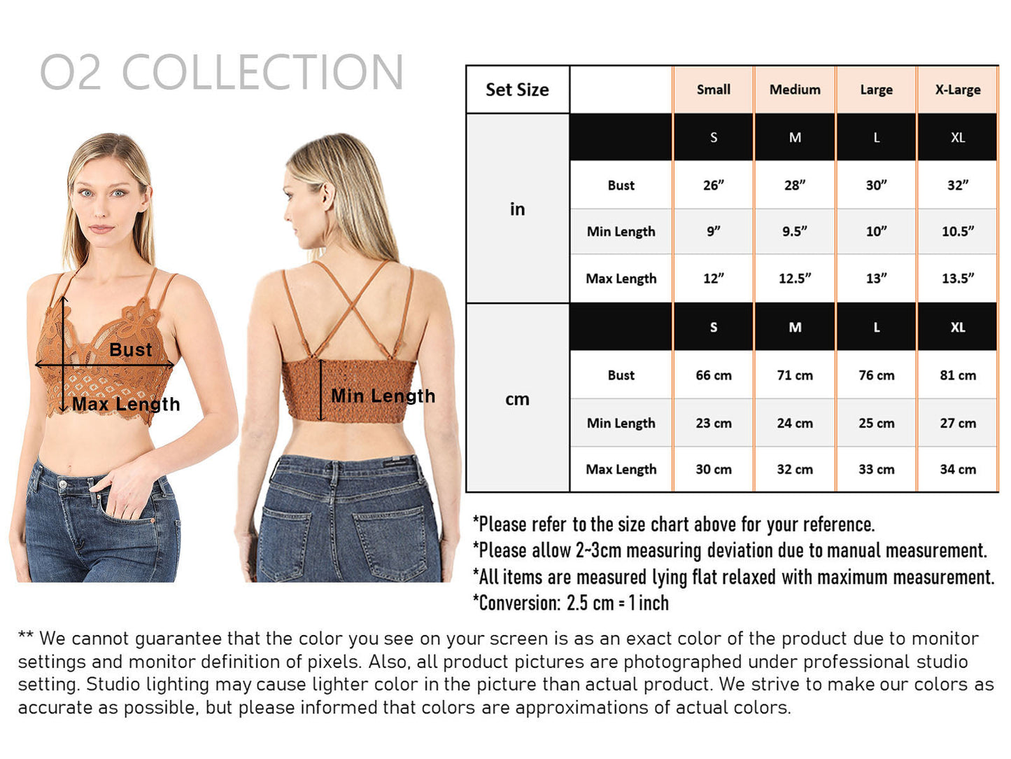 Women’s Crochet Sexy Lace Bralette with Removable Pads and Cross Back Adjustable Strap