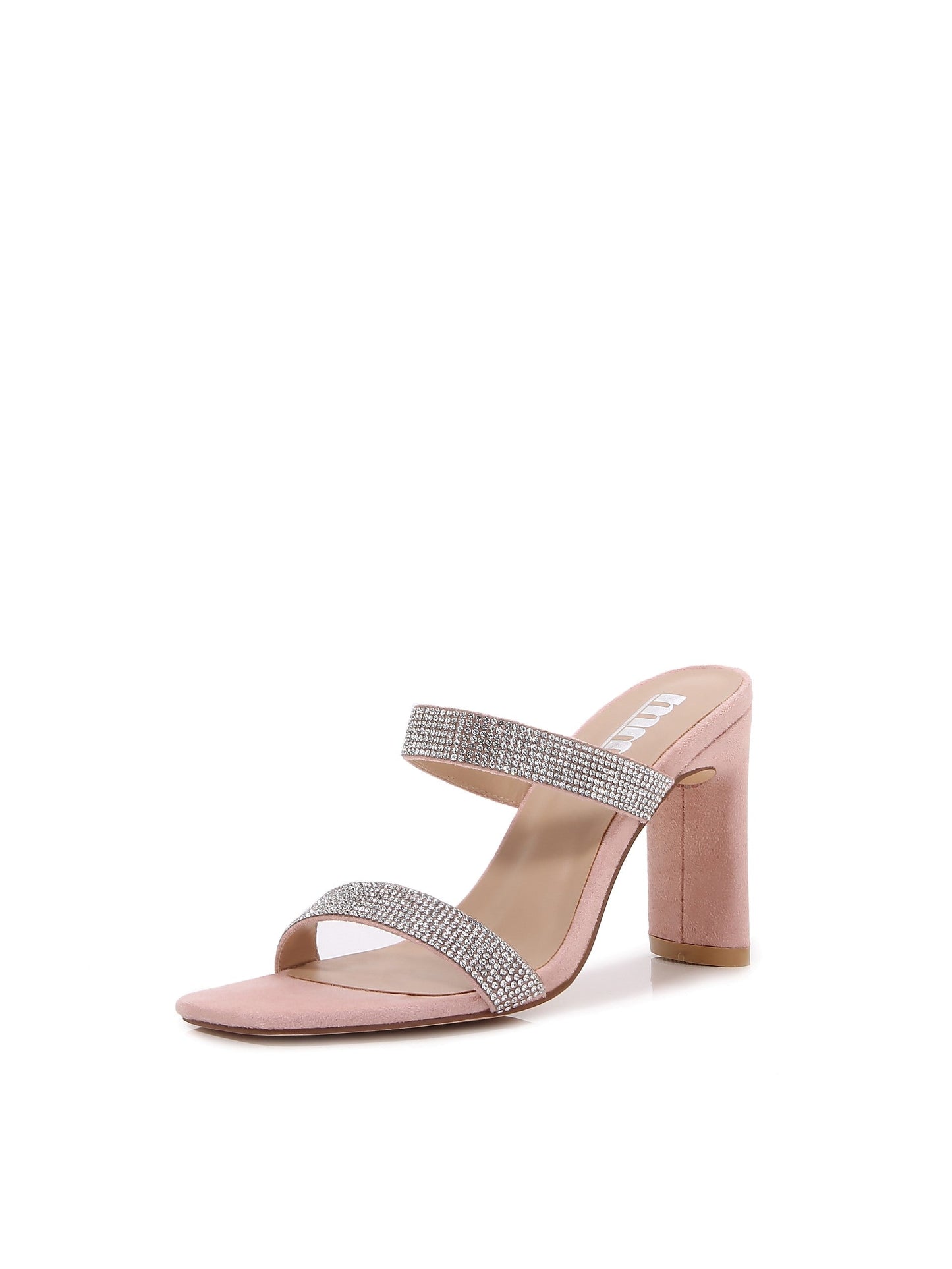 New Women Multi Style Single and double Strap High Chunky Heeled Sandals (Double Rhinestoned)