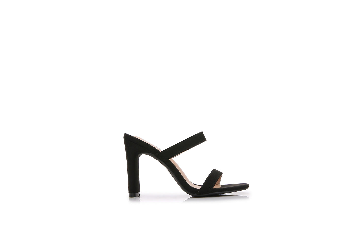 Women Multi Style Single and double Strap High Chunky Heeled Sandals (Double Solid Black)