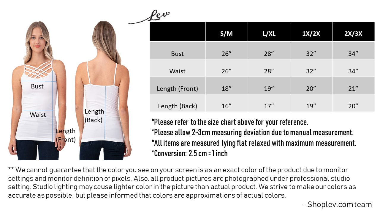 Women Sexy Front Criss Cross Straps Camisole Tank Top (Plus Size)