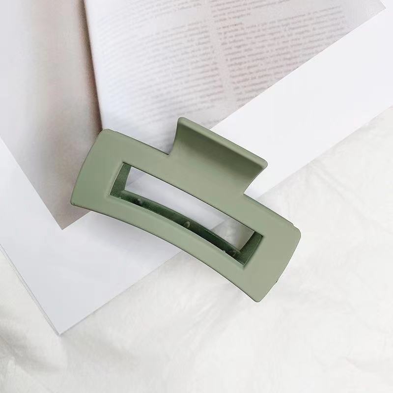 6pcs Simple Square Geometric Frosted Hair Claws Clamps