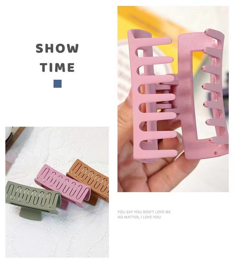 6pcs Simple Square Geometric Frosted Hair Claws Clamps