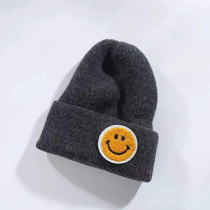 Casual Pastel Tones Yellow Smile Happy Face Beanie